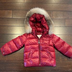 Kids girls toddler baby MONCLER K2 jacket puffer coat RED 18/24 M 86cm USED
